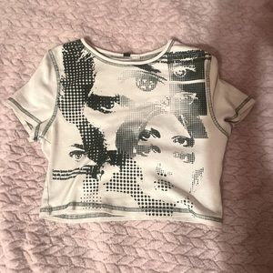 h&m divided cybercore crop tee